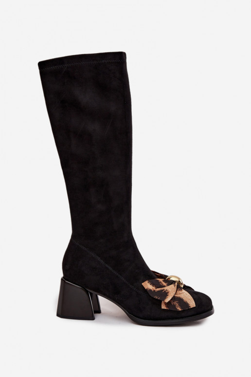 botas de mujer reloj Con un lazo decorativo D&A JC52-828 de color negro botas de mujer reloj Con un lazo decorativo D&A JC52-828 de color negro