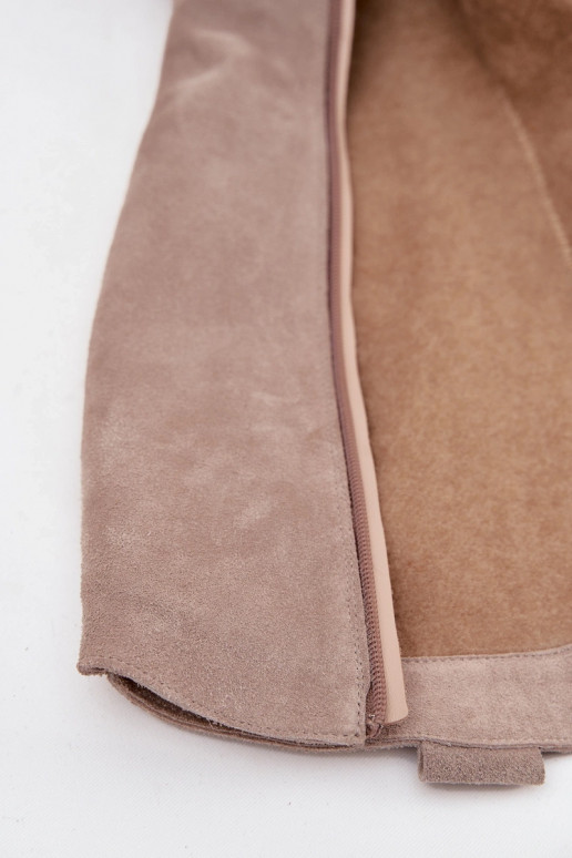 Piel de gamuza botas estilo vaquero calentamiento Zazoo 4224 color capuchino Piel de gamuza botas estilo vaquero calentamiento Zazoo 4224 color capuchino