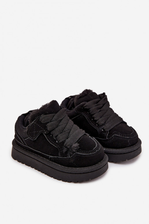 zapatillas de deporte para niños calentamiento con pelo dentro de color negro Mireen zapatillas de deporte para niños calentamiento con pelo dentro de color negro Mireen