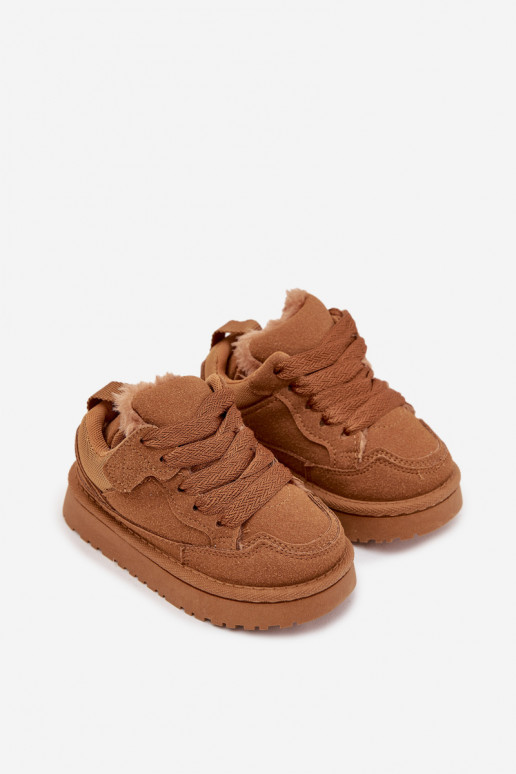 zapatillas de deporte para niños calentamiento con pelo dentro color marrón Mireen zapatillas de deporte para niños calentamiento con pelo dentro color marrón Mireen