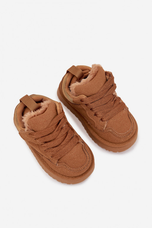zapatillas de deporte para niños calentamiento con pelo dentro color marrón Mireen zapatillas de deporte para niños calentamiento con pelo dentro color marrón Mireen