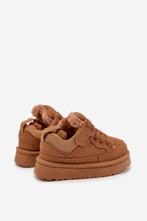 zapatillas de deporte para niños calentamiento con pelo dentro color marrón Mireen zapatillas de deporte para niños calentamiento con pelo dentro color marrón Mireen