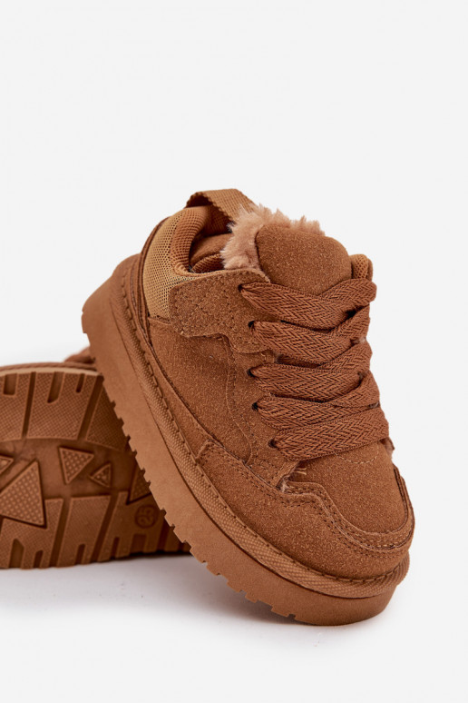 zapatillas de deporte para niños calentamiento con pelo dentro color marrón Mireen zapatillas de deporte para niños calentamiento con pelo dentro color marrón Mireen