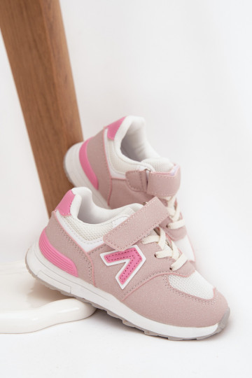 zapatillas Zapatillas modelo zapatos. Infantil con sujetadores adhesivos color rosa Galisse