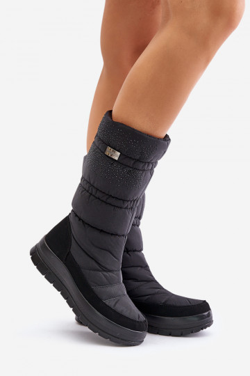 Femenino Botas de nieve Con decoración Progress PROGJ-24-147 de color negro