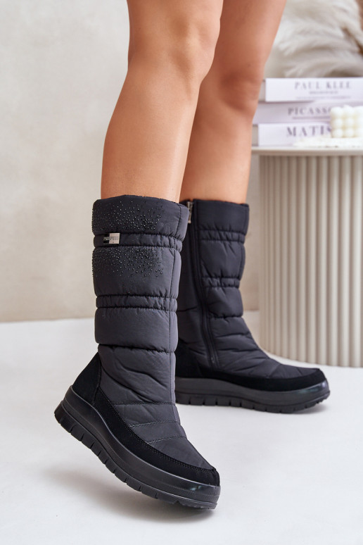 Femenino Botas de nieve Con decoración Progress PROGJ-24-147 de color negro