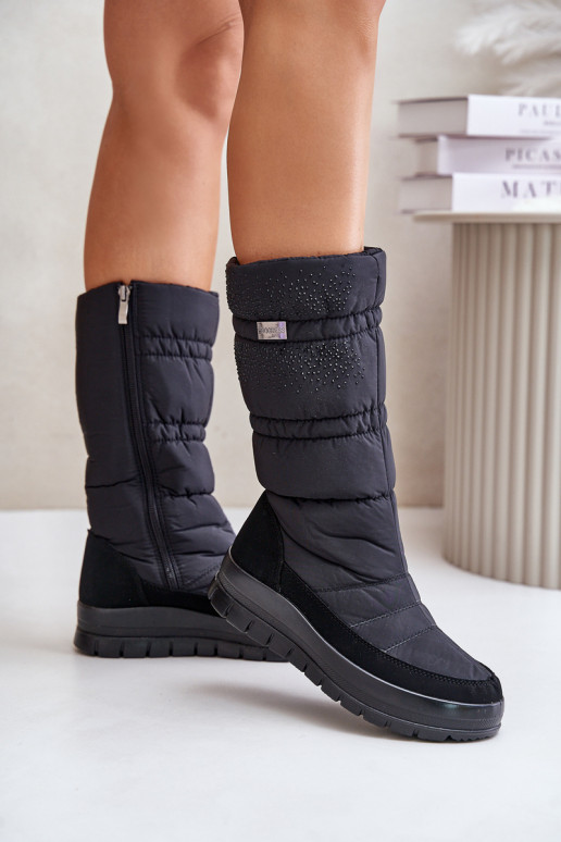 Femenino Botas de nieve Con decoración Progress PROGJ-24-147 de color negro Femenino Botas de nieve Con decoración Progress PROGJ-24-147 de color negro