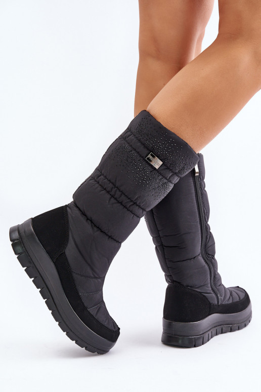 Femenino Botas de nieve Con decoración Progress PROGJ-24-147 de color negro
