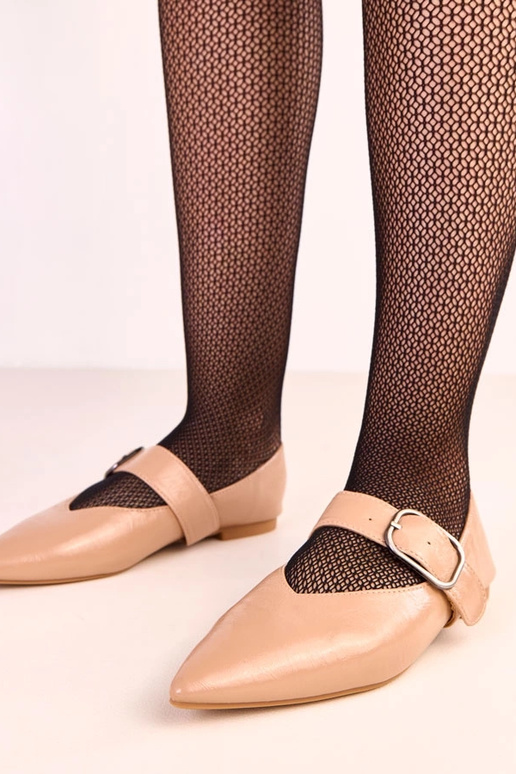 Bailarinas color arena con hebilla Lena