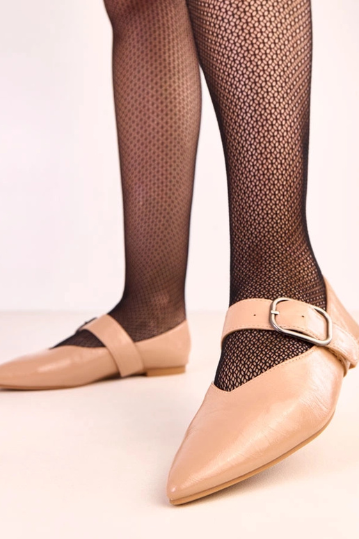 Bailarinas color arena con hebilla Lena