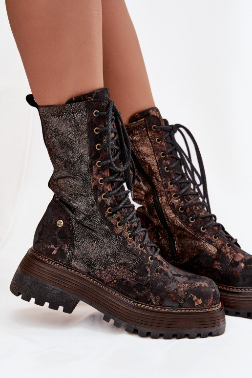 Botas de mujer botas altas de montar Tiene queciejka 06203-32 marrón-color dorado Botas de mujer botas altas de montar Tiene queciejka 06203-32 marrón-color dorado