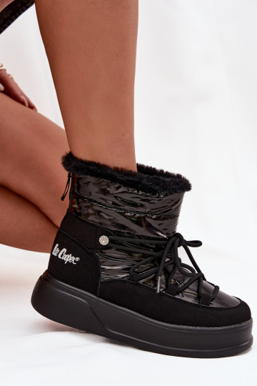 Botas de nieve para mujer con plataforma, Lee Cooper LCJ-25-03-3814, color negro
