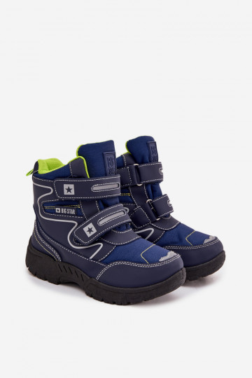 calentamiento botas de nieve para niños zapatos Big Star OO374048 azul oscuro