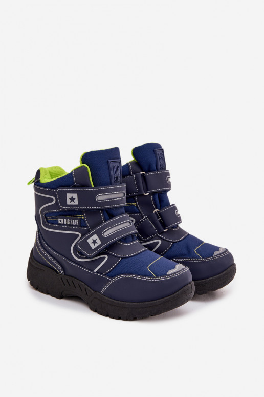 calentamiento botas de nieve para niños zapatos Big Star OO374048 azul oscuro