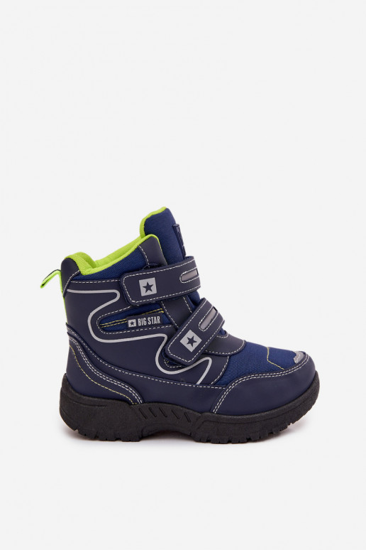 calentamiento botas de nieve para niños zapatos Big Star OO374048 azul oscuro