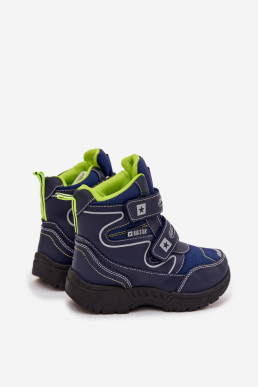 calentamiento botas de nieve para niños zapatos Big Star OO374048 azul oscuro