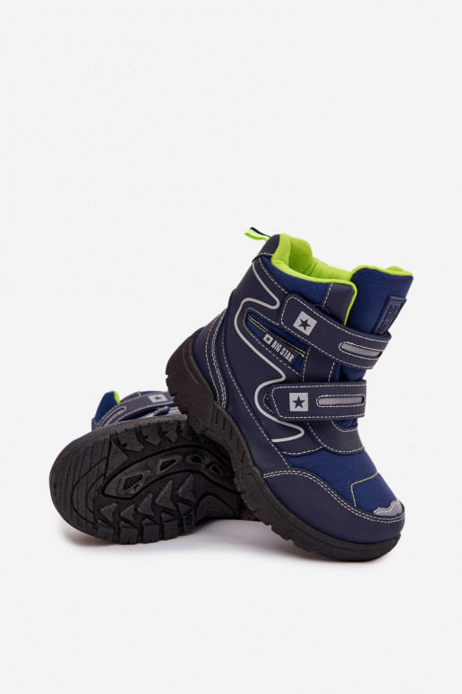 calentamiento botas de nieve para niños zapatos Big Star OO374048 azul oscuro