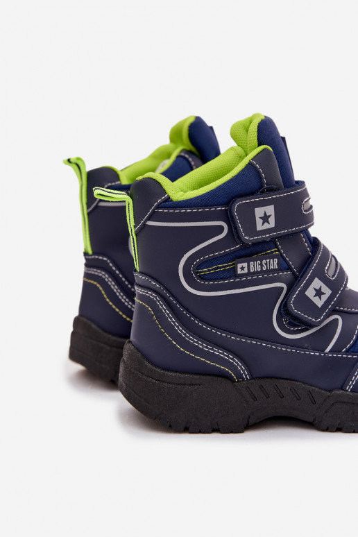 calentamiento botas de nieve para niños zapatos Big Star OO374048 azul oscuro