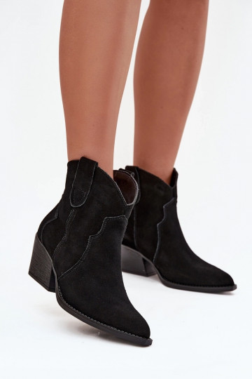 Un modelo convincente botas estilo vaquero FemeninoActivadoturalnego de gamuzau de color negro Beretta 2