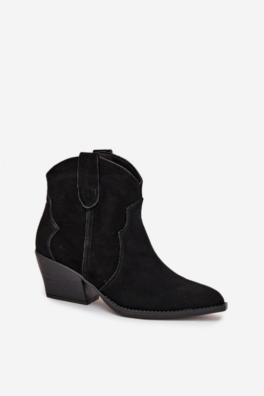 Un modelo convincente botas estilo vaquero FemeninoActivadoturalnego de gamuzau de color negro Beretta