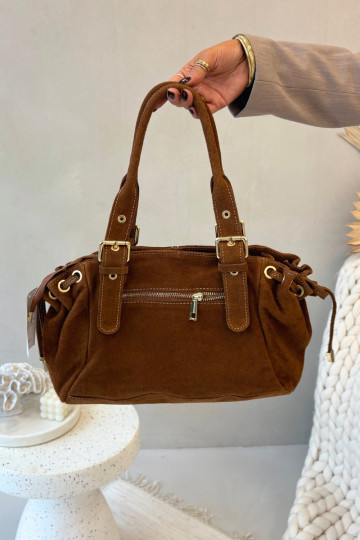 Bolso de ante color marrón Ovelia