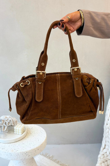 Bolso de ante color marrón Ovelia 2