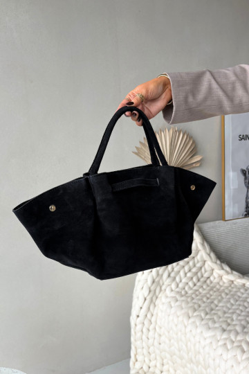 Bolso de ante negro Fiorenza
