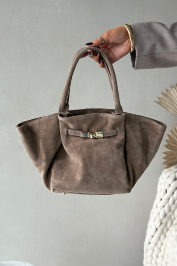 Bolso de ante color marfil Orselle