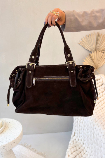 Bolso de ante color chocolate Ilienne
