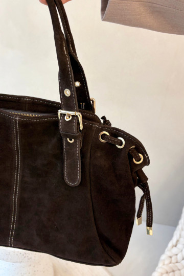 Bolso de ante color chocolate Ilienne 2