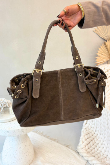 Bolso de ante color marfil Ilienne