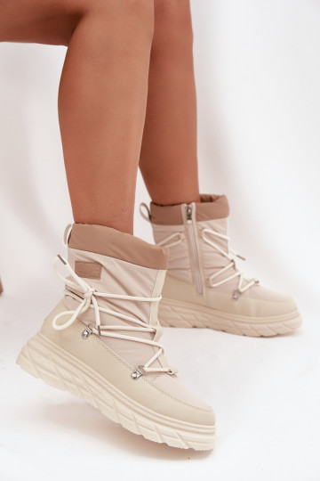 Botas de nieve para mujer Lee Cooper LCJ-25-44-3931 color arena con caña