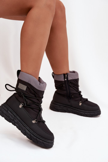 Botas de nieve para mujer Lee Cooper LCJ-25-44-3930 color negro con caña