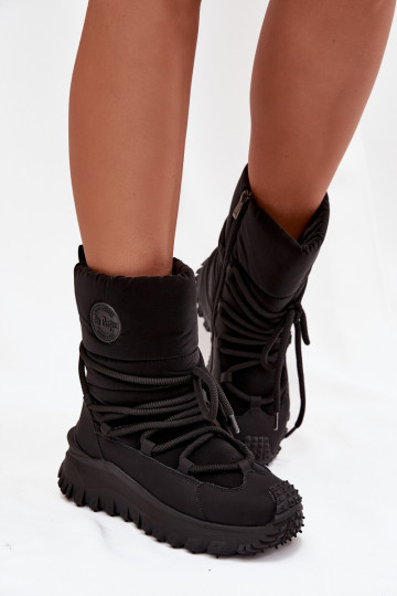 Piel Botas de nieve con una plataforma Lee Cooper LCJ-25-12-3660 de color negro