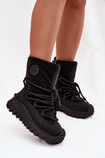 Botas de nieve de piel sintética Lee Cooper LCJ-25-12-3660 color negro con plataforma 2
