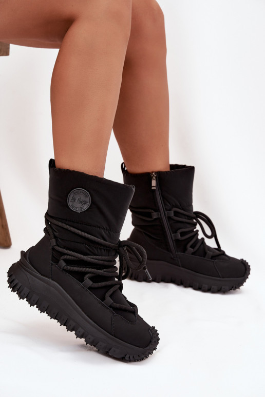 Piel Botas de nieve con una plataforma Lee Cooper LCJ-25-12-3660 de color negro