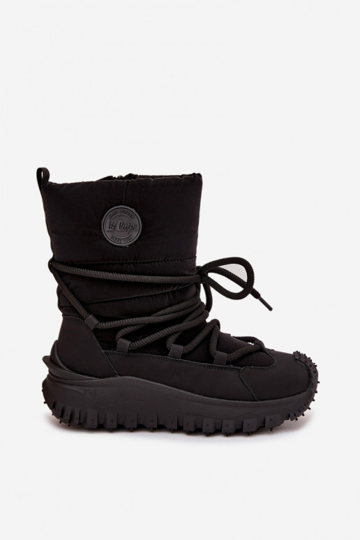 Piel Botas de nieve con una plataforma Lee Cooper LCJ-25-12-3660 de color negro