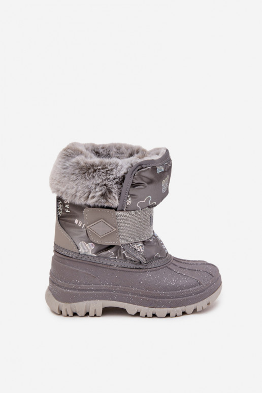 botas de nieve para niños con un abrigo de piel con sujetadores adhesivos Lee Cooper LCJ-25-10-3788 color gris botas de nieve para niños con un abrigo de piel con sujetadores adhesivos Lee Cooper LCJ-25-10-3788 color gris