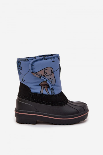 Botas de nieve para niños Lee Cooper LCJ-25-10-3774 color azul con cierres adhesivos 2