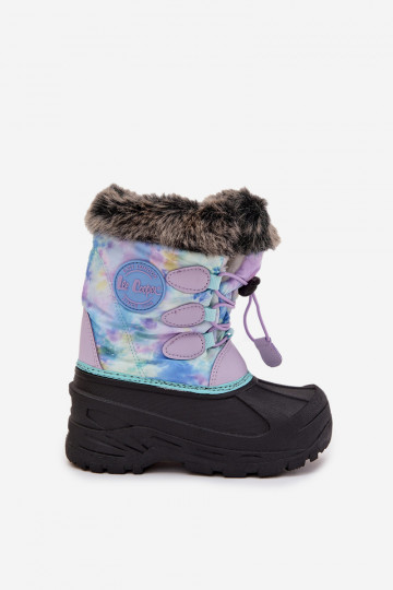 Botas de nieve para niños Lee Cooper LCJ-25-10-3778 color violeta con pelo y gomas 2