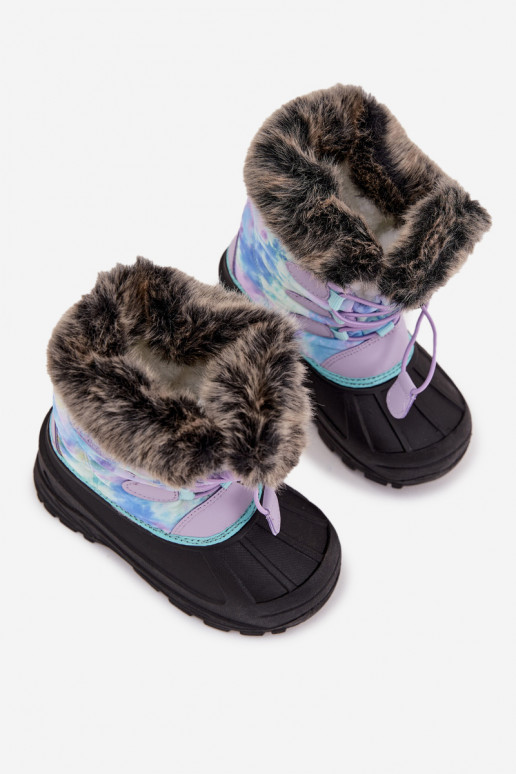 Botas de nieve Infantil Infantil con un abrigo de piel I Ściągaczem Lee Cooper LCJ-25-10-3778 color violeta
