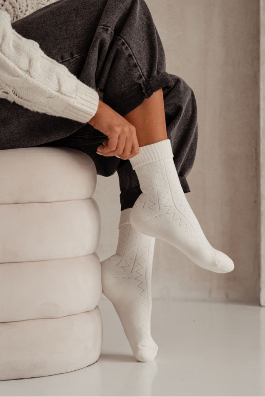 Medias Femenino Frotte Zygzak color marfil