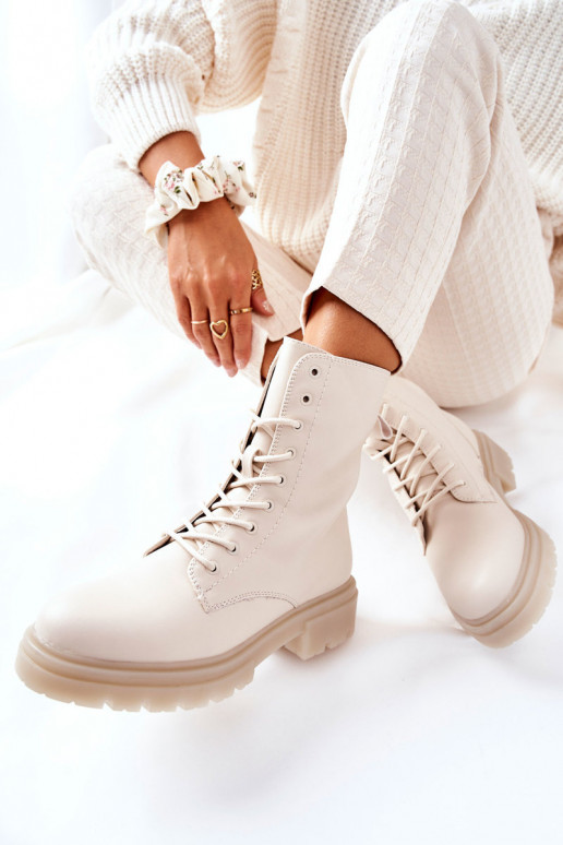 Alto botines de trabajo beige Rozelle Alto botines de trabajo beige Rozelle