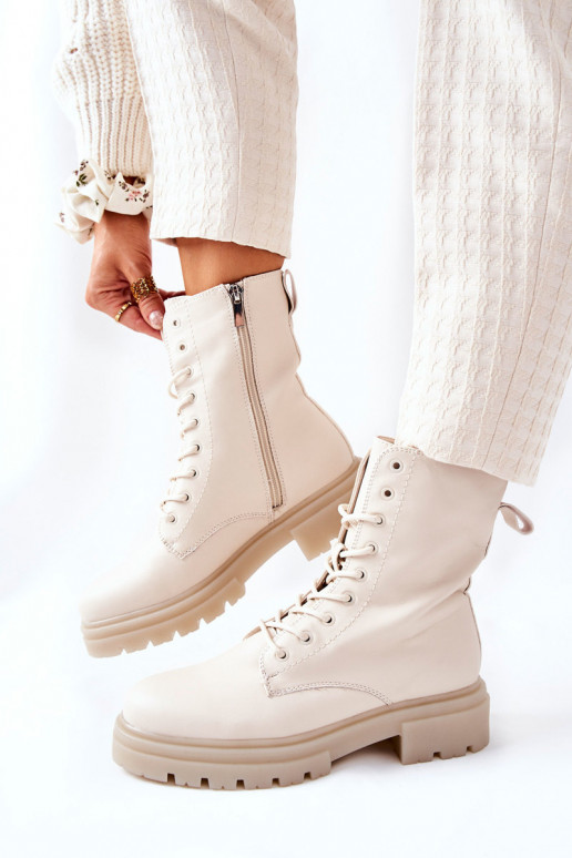 Alto botines de trabajo beige Rozelle Alto botines de trabajo beige Rozelle