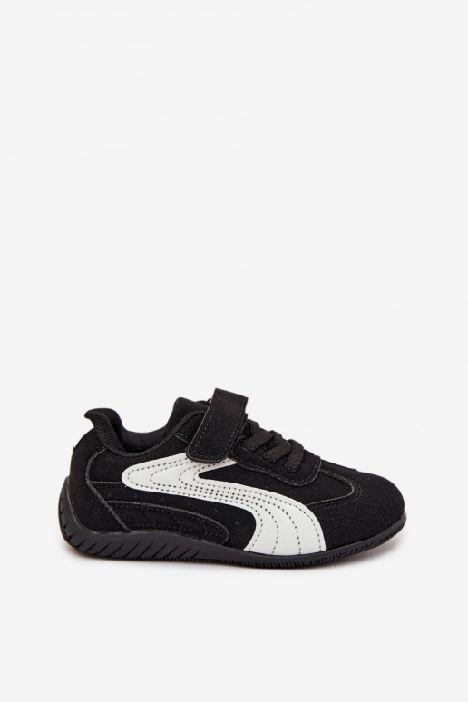 zapatos zapatillas de deporte para niñoscon cierre adhesivoem Negro y-el color blanco Perrin