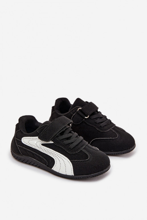 zapatos zapatillas de deporte para niñoscon cierre adhesivoem Negro y-el color blanco Perrin