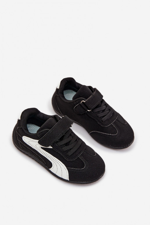 zapatos zapatillas de deporte para niñoscon cierre adhesivoem Negro y-el color blanco Perrin