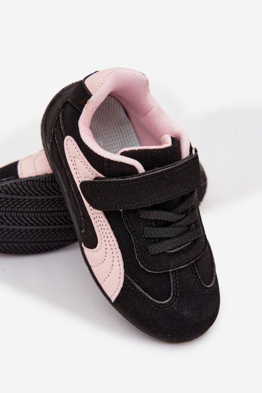 zapatos zapatillas de deporte para niñoscon cierre adhesivoem Negro y-color rosa Perrin