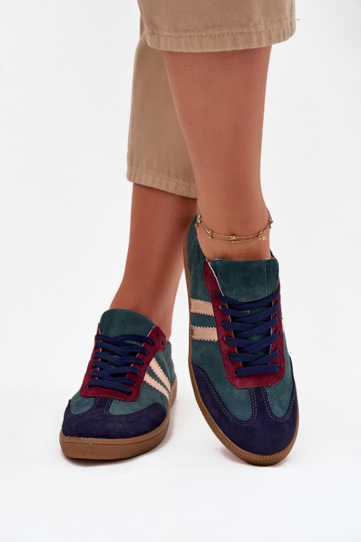 Zazoo N1068 de gamuza Bajo Zapatillas modelo zapatos. Femenino ButelkoAa Zieleń