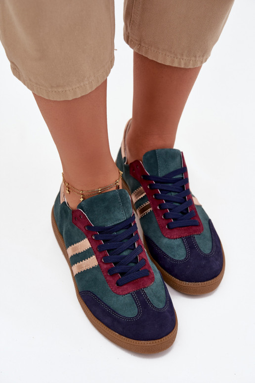 Zazoo N1068 de gamuza Bajo Zapatillas modelo zapatos. Femenino ButelkoAa Zieleń